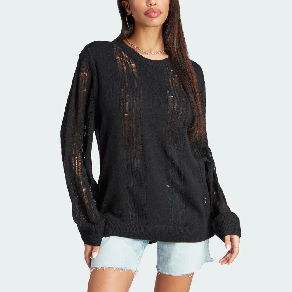 NWT Adidas Black Knit Sweater XS
